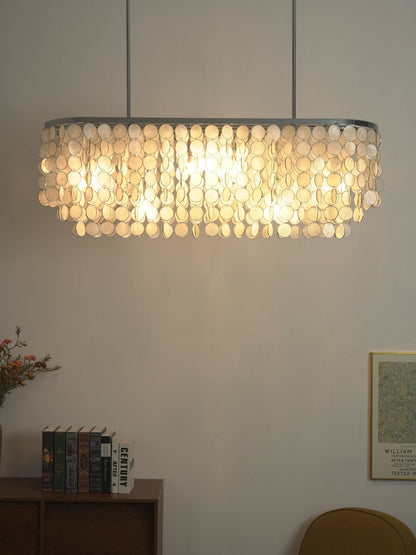 Liora Shell Linear Chandelier - Modern Design with Adjustable Height