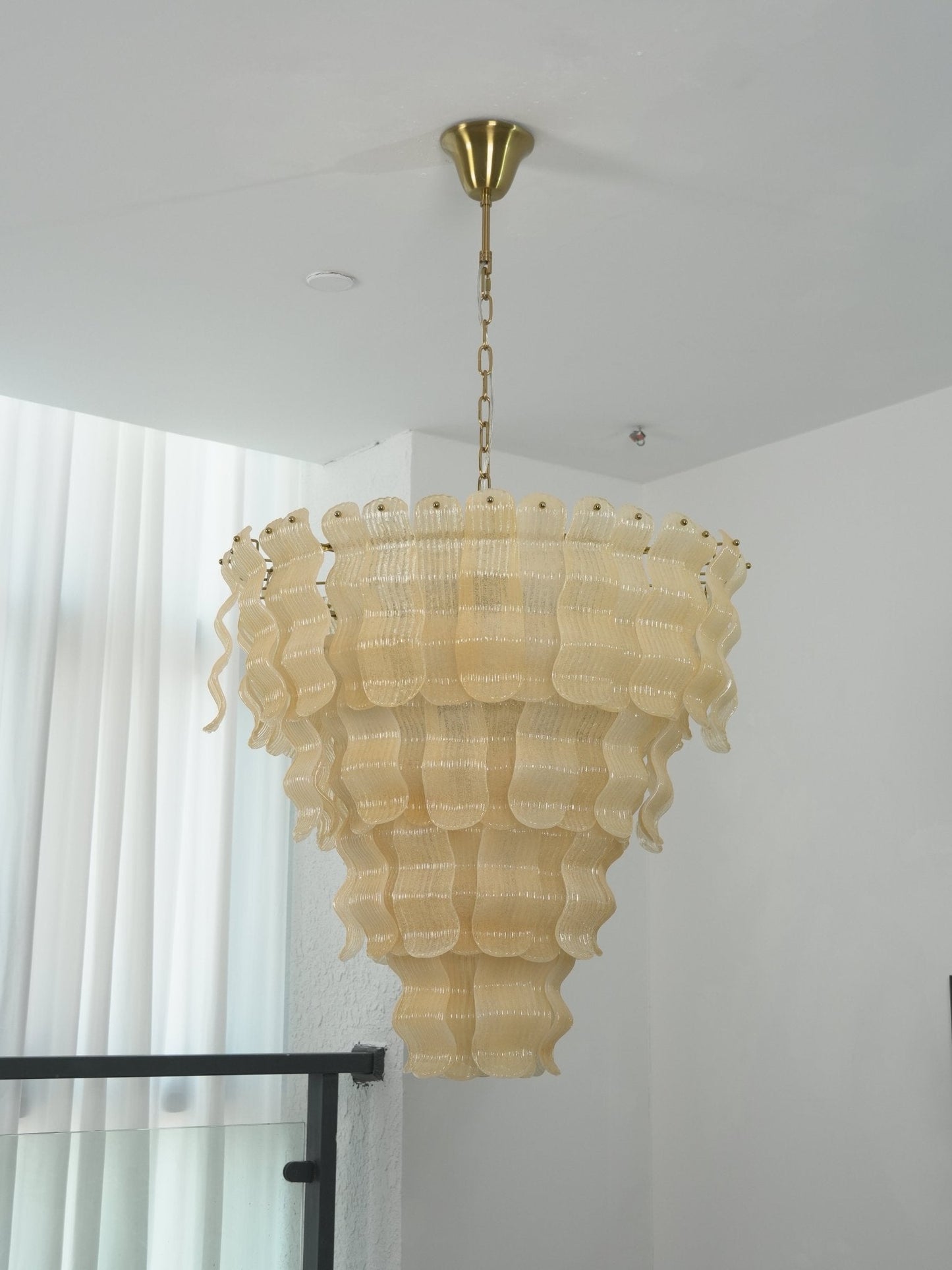 Pollensa Glass Chandelier - Elegant Design with Adjustable Height & LE