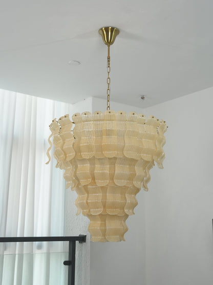Pollensa Glass Chandelier - Elegant Design with Adjustable Height & LE