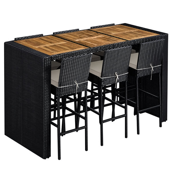 7-Piece Outdoor Bar Set Table and Chairs Position 3