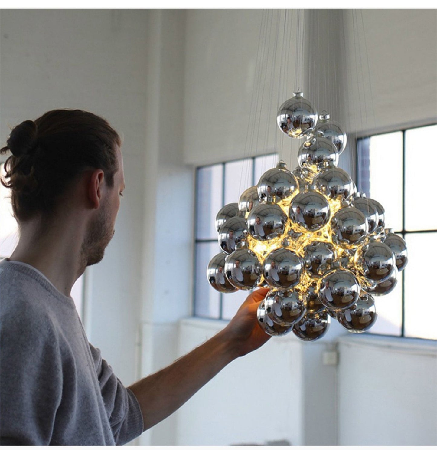 Cumulus Cascade Chandelier - Elegant Design with Adjustable Height & L
