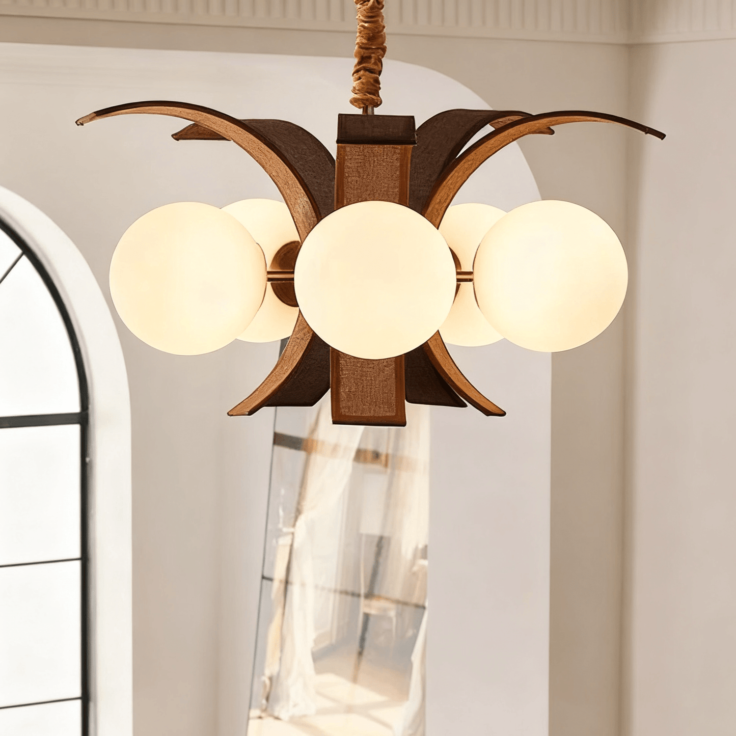 Thalina Grove Crystal Chandelier - Elegant Design & Adjustable Height