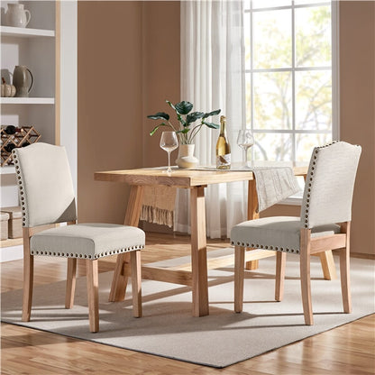 Dining Room Chair Fabric Parsons Chairs with Nailhead Trim Position 9
