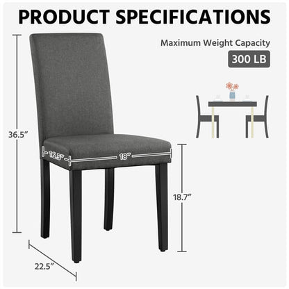 Dining Chairs Set of 2 Fabric Upholstered Parson Position 4