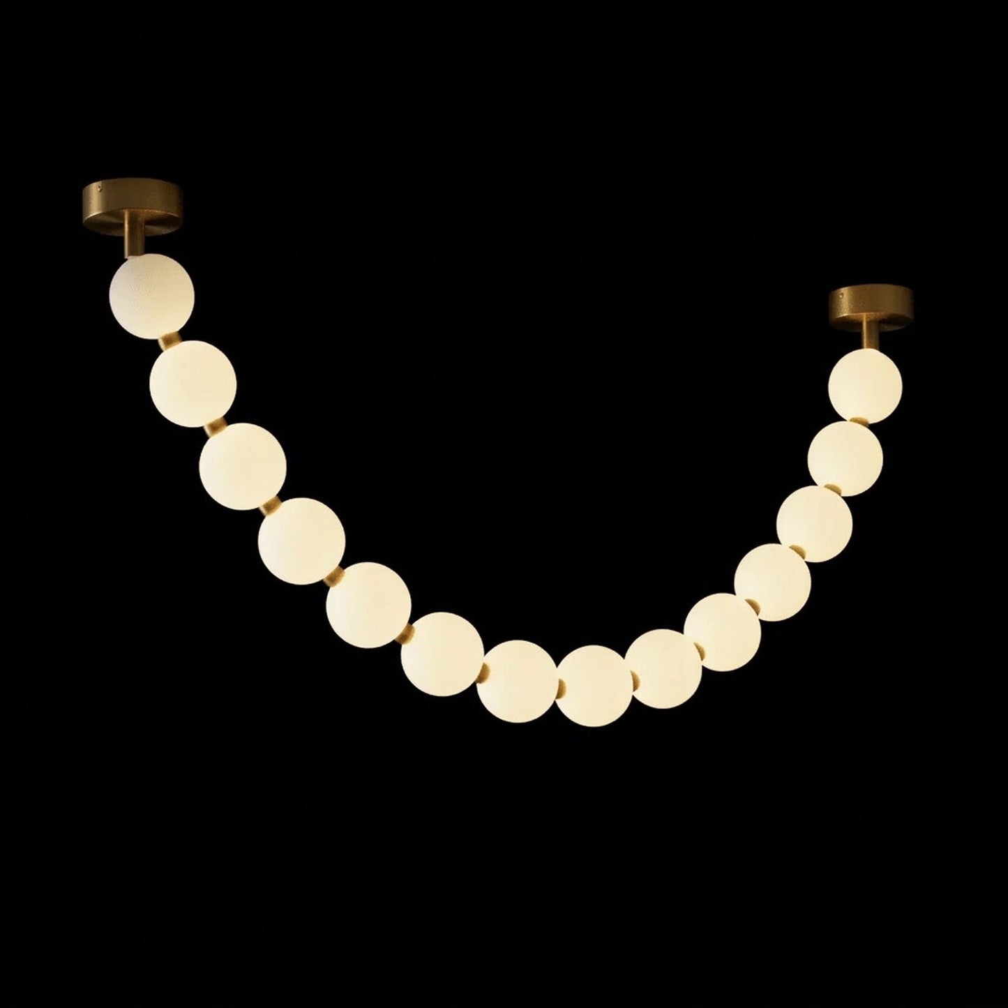 Elegant Pearl Glass Chandelier with Adjustable Height & Soft Lighting