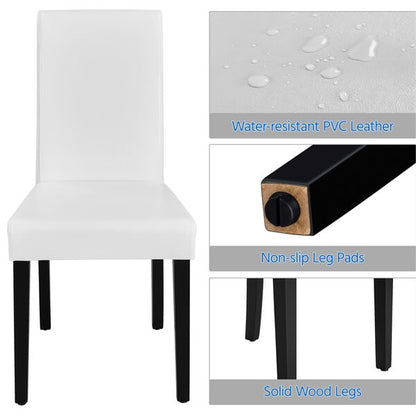 Dining Chairs Set of 4 PU Leather Upholstered Parsons Position 6