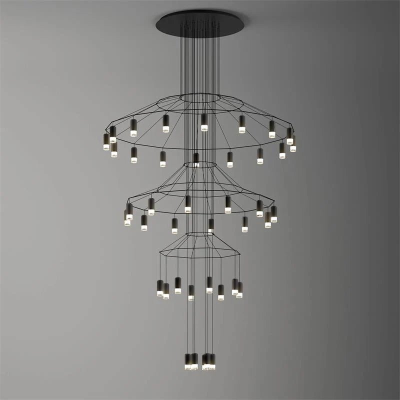 Elegant Lattice Chandelier with Adjustable Height and Crystal Accents
