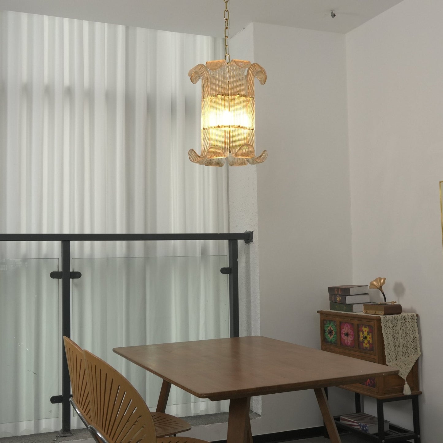 Elegant Small Chandelier with Adjustable Height & Energy-Efficient LED