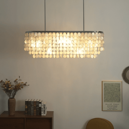 Liora Shell Linear Chandelier - Modern Design with Adjustable Height