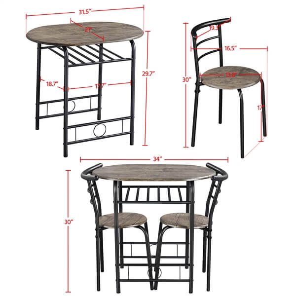 3 Piece Dining Table Set Position 7