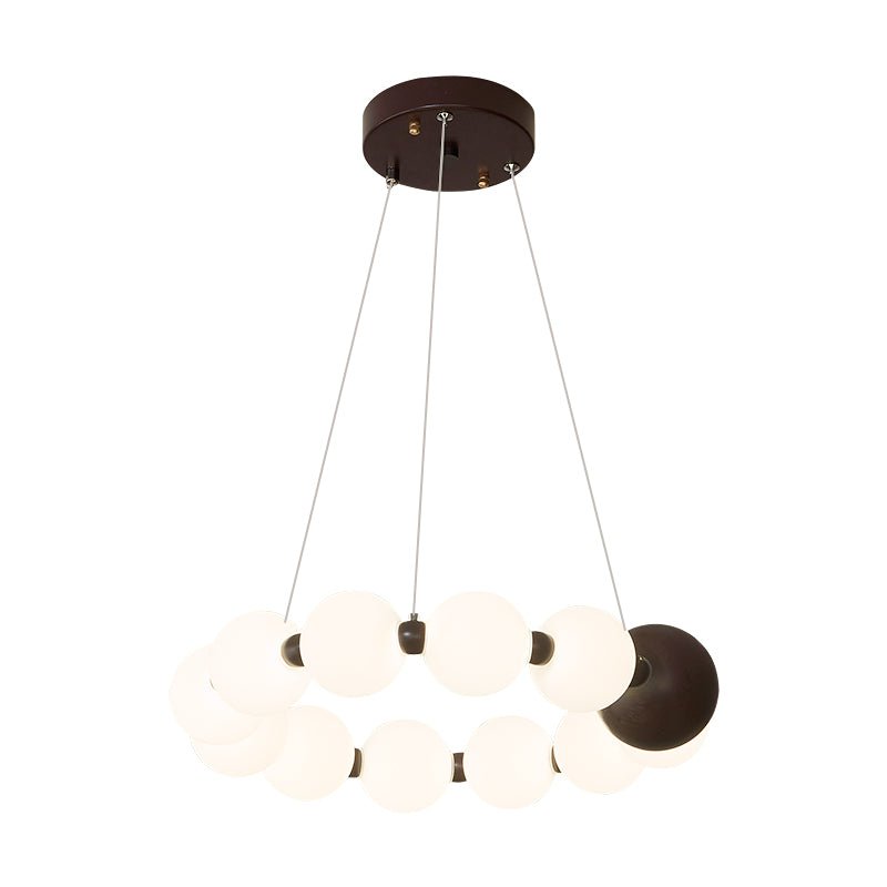 Celestial Bead Ring Chandelier - Elegant Design with Adjustable Height