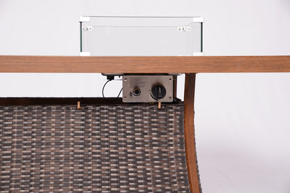 71" Brown Aluminum Cooler Insert with Umbrella Hole & Drainage System