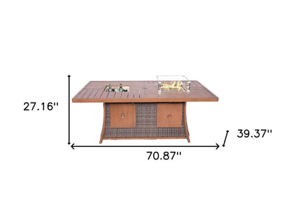 71" Brown Aluminum Cooler Insert with Umbrella Hole & Drainage System