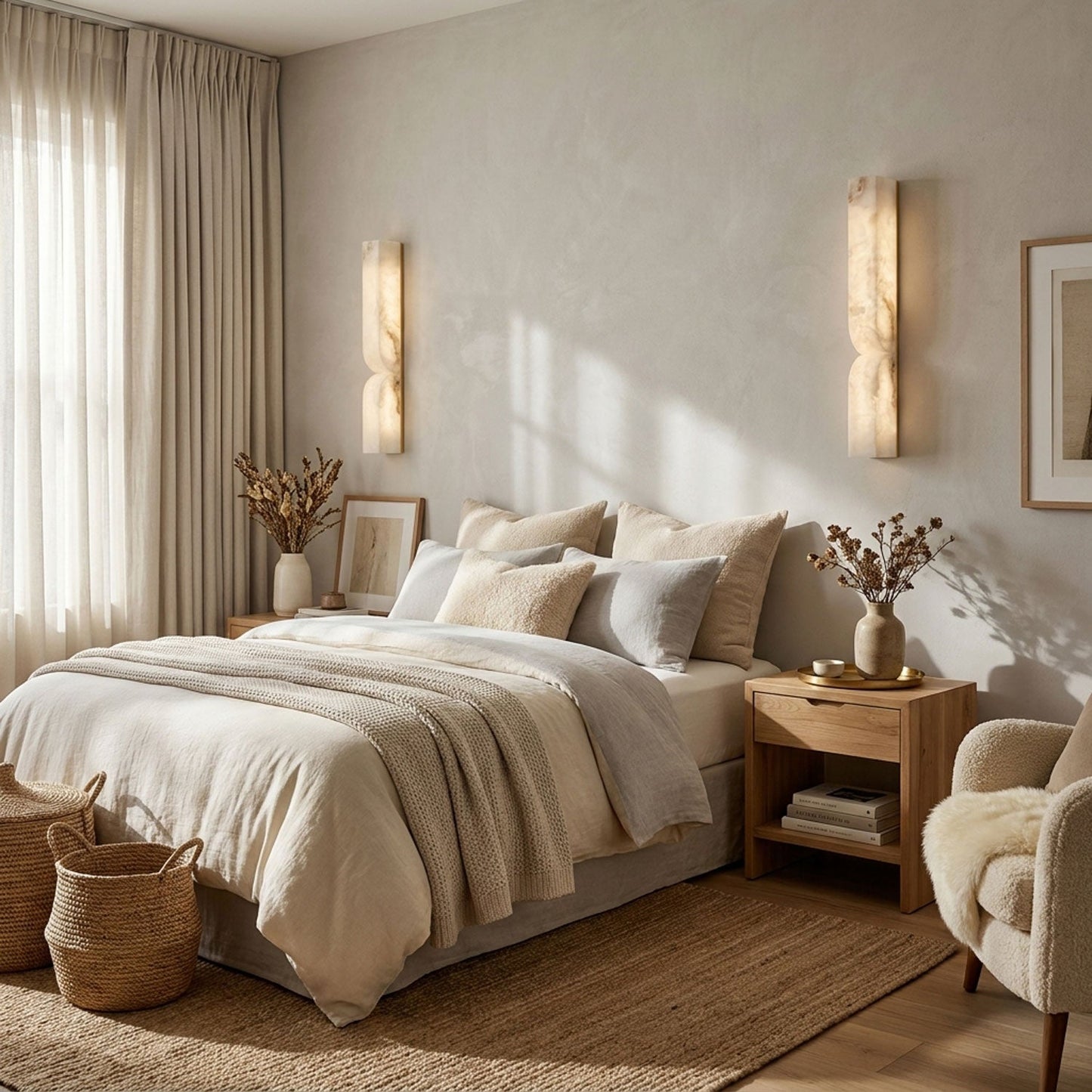Alabaster Essence Wall Sconce - Elegant Design with Adjustable Light D