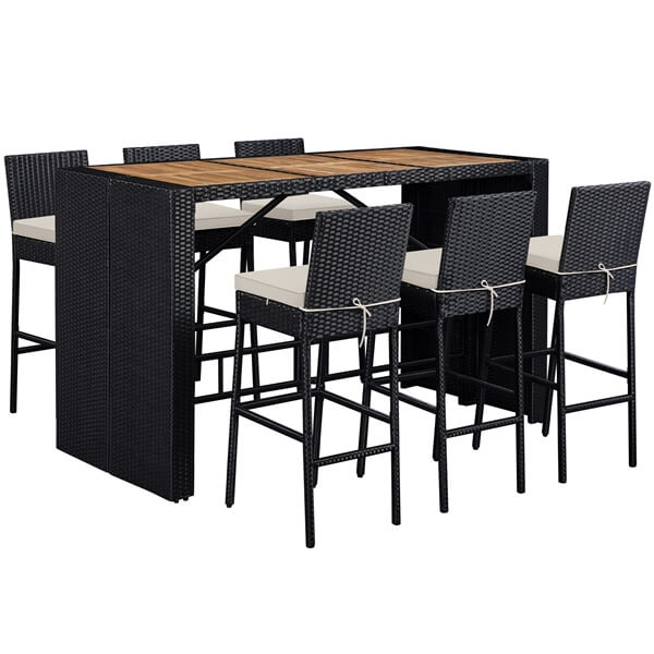 7-Piece Outdoor Bar Set Table and Chairs Position 4