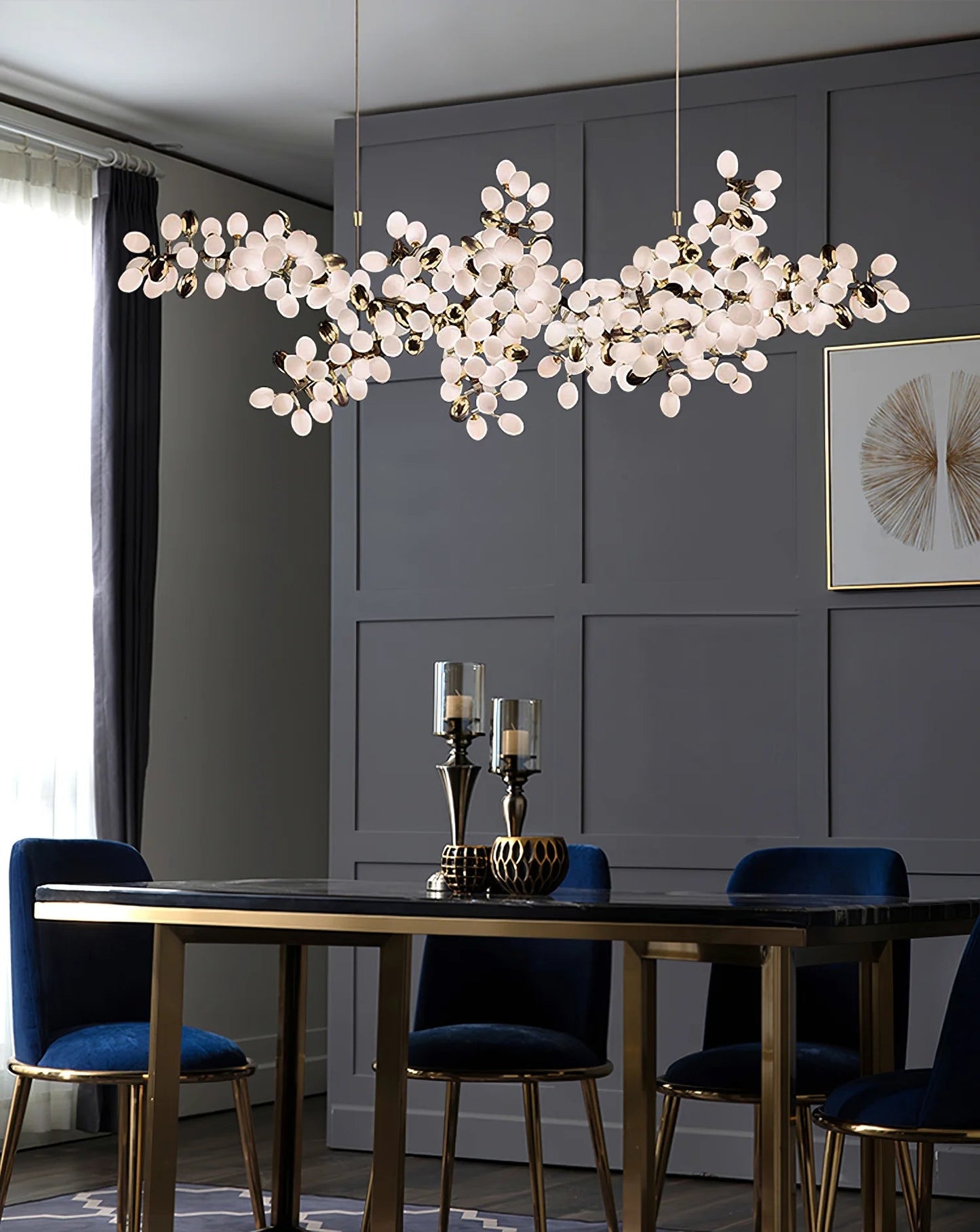 Selene Droplet Chandelier - Elegant Crystal Design with Adjustable Hei