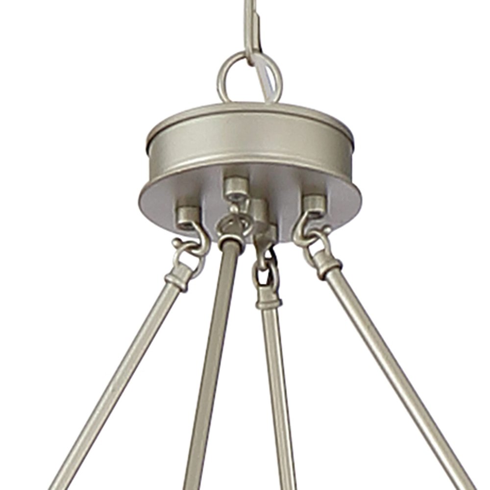 Dimmable Silver Twelve-Light Metal Chandelier with Elegant Candle Desi