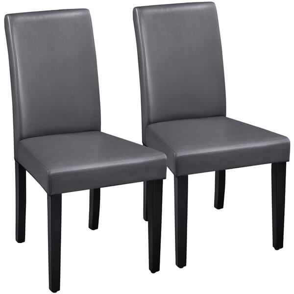 Set of 2 Faux Leather Modern Dining Room Chairs Position 4