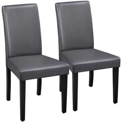 Set of 2 Faux Leather Modern Dining Room Chairs Position 4