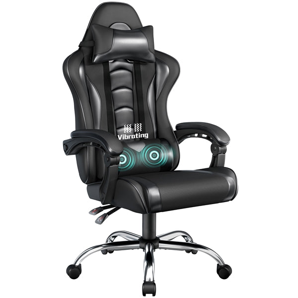 Computer Office Chair with Headrest and Massage Lumbar Support Position 3