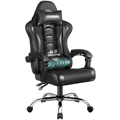 Computer Office Chair with Headrest and Massage Lumbar Support Position 3