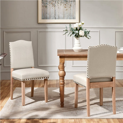 Dining Room Chair Fabric Parsons Chairs with Nailhead Trim Position 1
