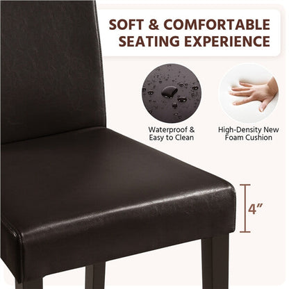Set of 2 Faux Leather Modern Dining Room Chairs Position 6