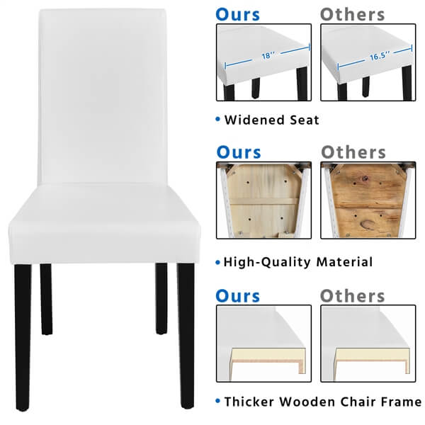 Dining Chairs Set of 4 PU Leather Upholstered Parsons Position 5