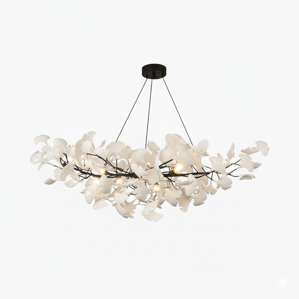 Horizon Bloom Ginkgo Chandelier - Elegant Design & Adjustable Height