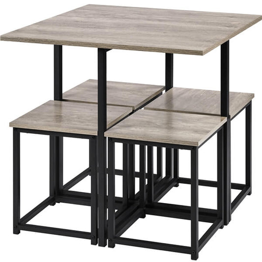 Dining Table Set for 4 Industrial Kitchen Table with 4 Chairs Position 2