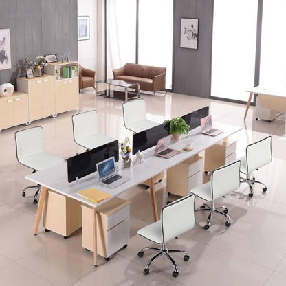 PU Leather Low-Back Office Chair with Adjustable Height & Chrome Base — front view