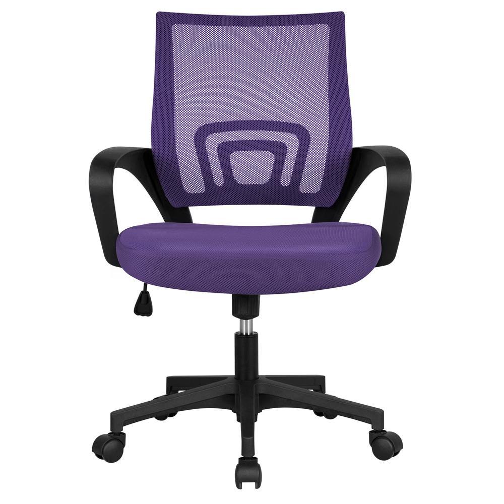 Mid-Back Office Chair with Breathable Mesh & Reclining Tilt — front view