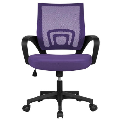 Mid-Back Office Chair with Breathable Mesh & Reclining Tilt — front view