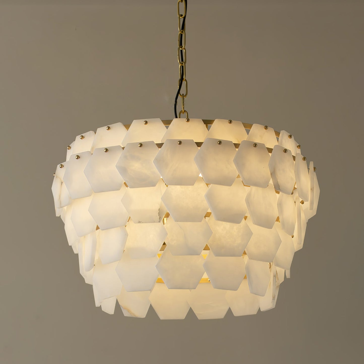 Hexa Cloud Alabaster Pendant Light - Modern Design, Adjustable Height