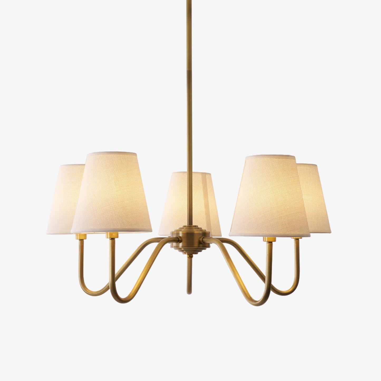 Opaluxe Brass Chandelier - Elegant Design with Adjustable Height & LED
