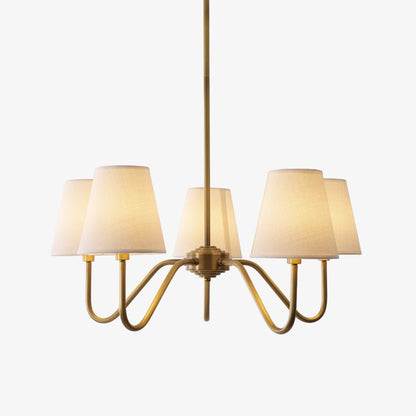 Opaluxe Brass Chandelier - Elegant Design with Adjustable Height & LED