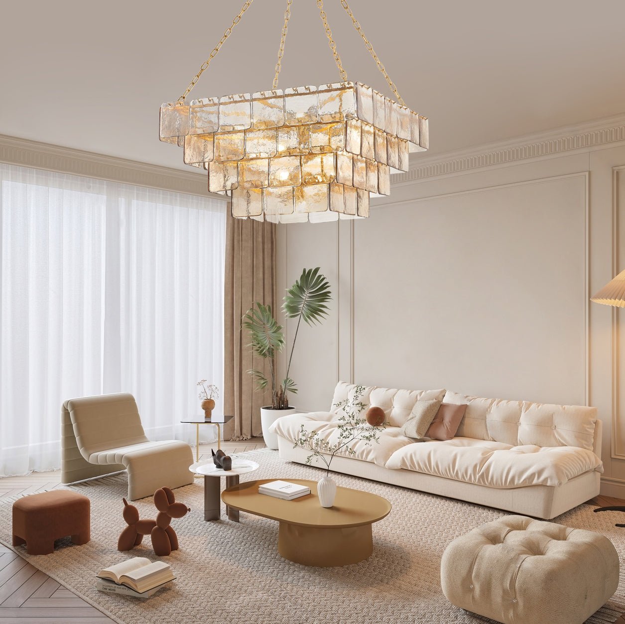 Regal Chain Chandelier - Elegant Lighting with Adjustable Height & Cry