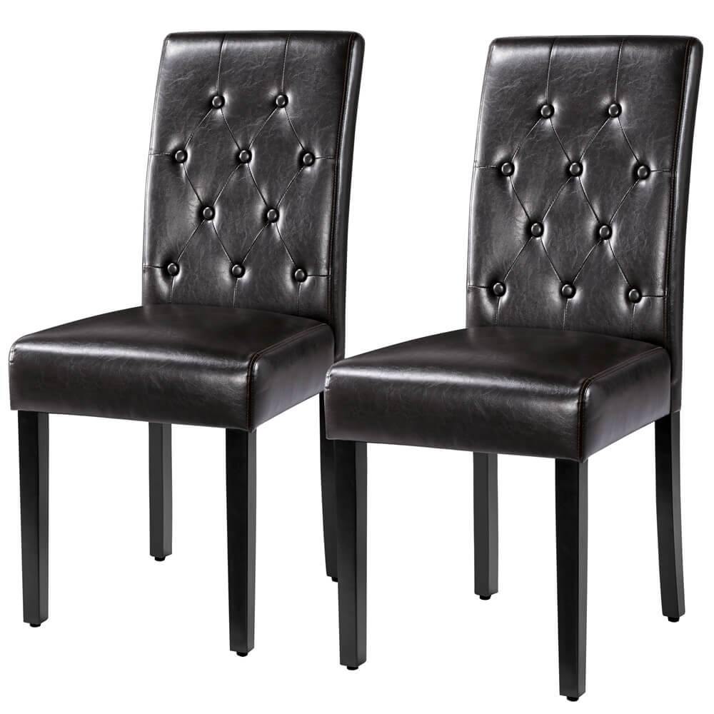 Button Tufted Dining Chairs Parsons Chair Set of 2 Position 2