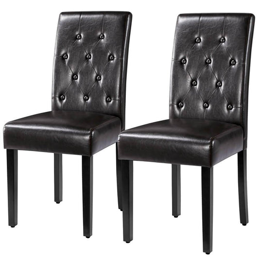 Button Tufted Dining Chairs Parsons Chair Set of 2 Position 2