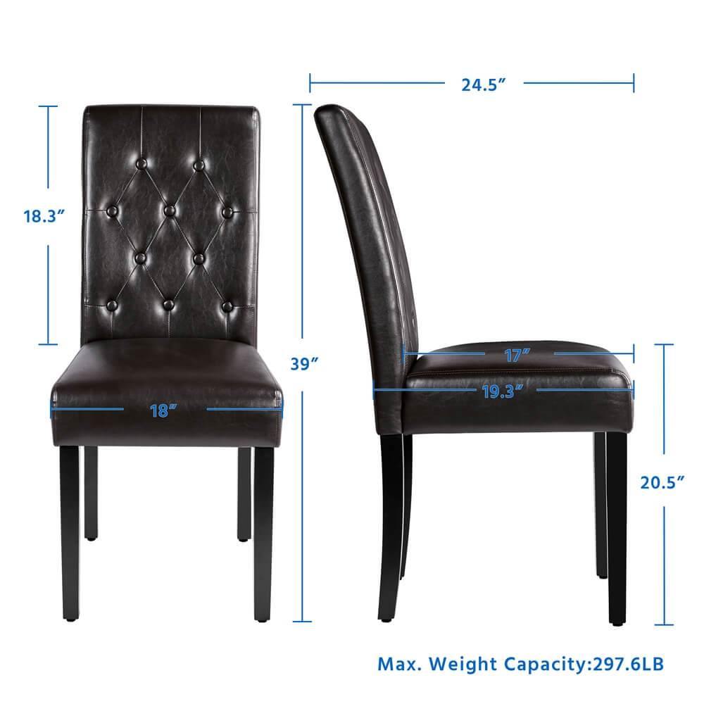 Button Tufted Dining Chairs Parsons Chair Set of 2 Position 3