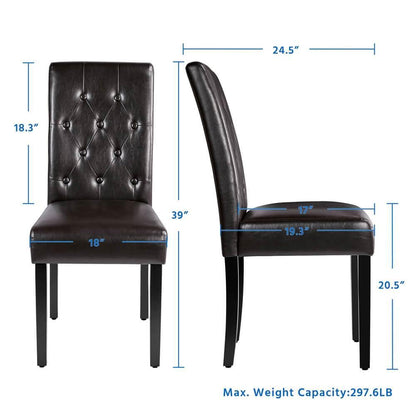 Button Tufted Dining Chairs Parsons Chair Set of 2 Position 3