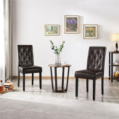 Button Tufted Dining Chairs Parsons Chair Set of 2 Position 1