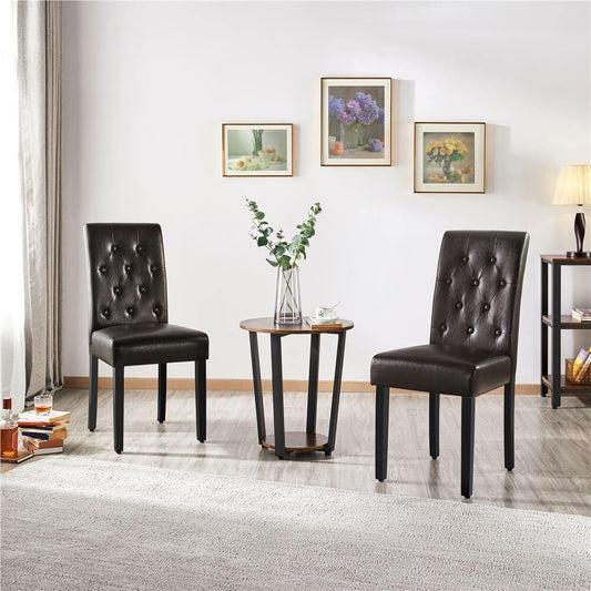 Button Tufted Dining Chairs Parsons Chair Set of 2 Position 1