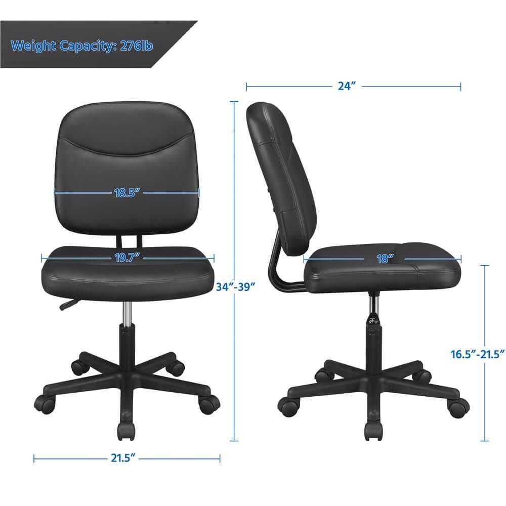 Armless Mid-Back Office Chair Position 3