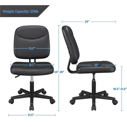 Armless Mid-Back Office Chair Position 3