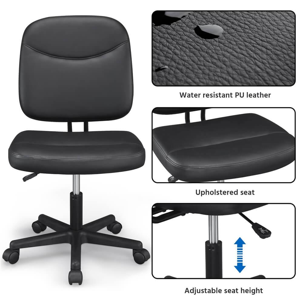 Armless Mid-Back Office Chair Position 6