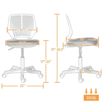 Armless Teens Desk Chair Position 7
