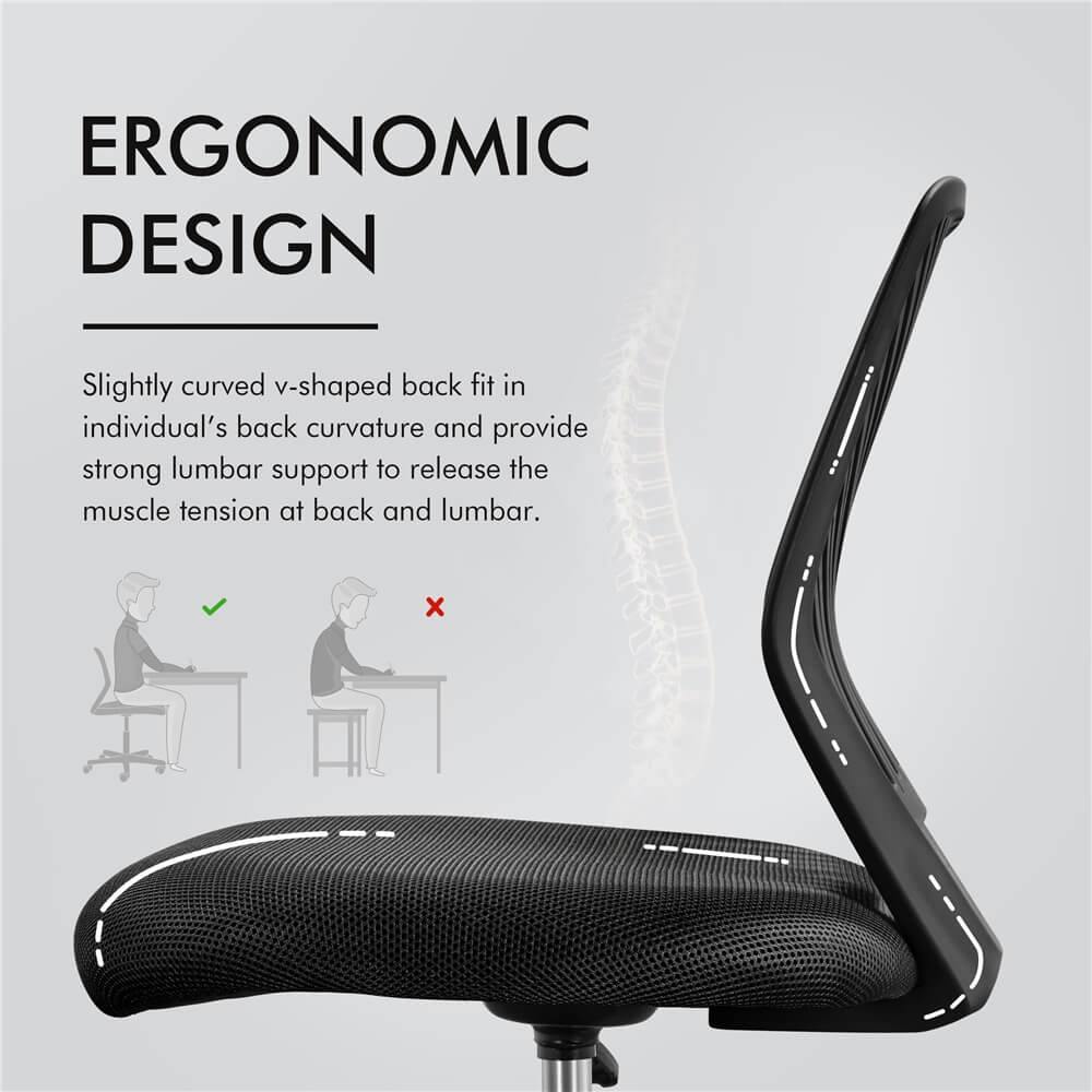 Armless Teens Desk Chair Position 11