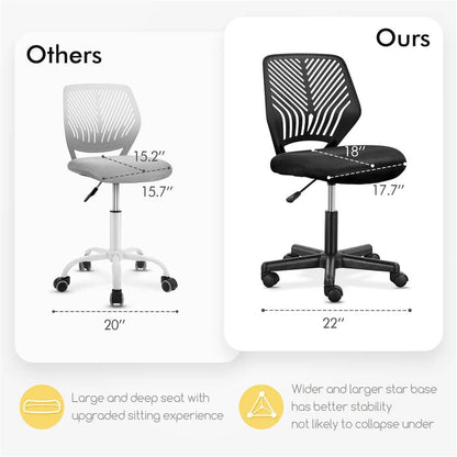 Armless Teens Desk Chair Position 10