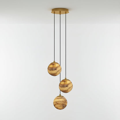 Sultana Alabaster Cluster Chandelier - Elegant Design, Adjustable Heig